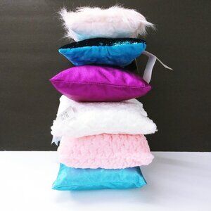 Fun Little Pillows Fur, Sequin, Metallic Casual Decor